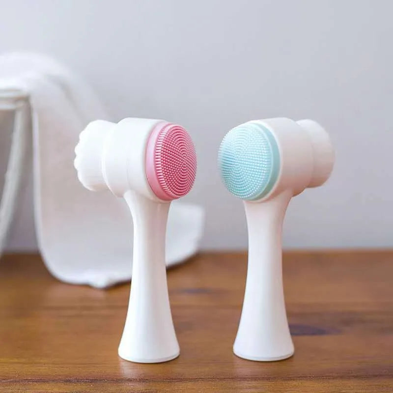 Double-Sided Silica Gel Facial Brush