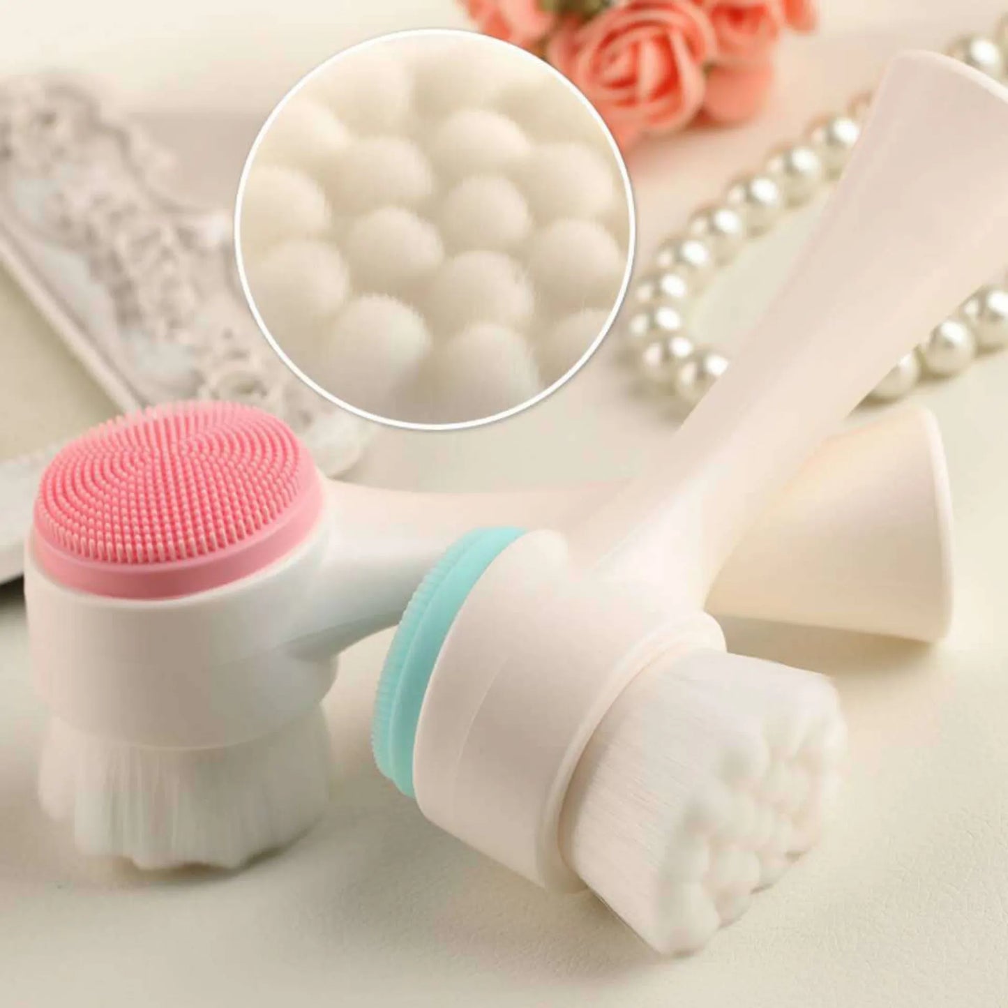 Double-Sided Silica Gel Facial Brush