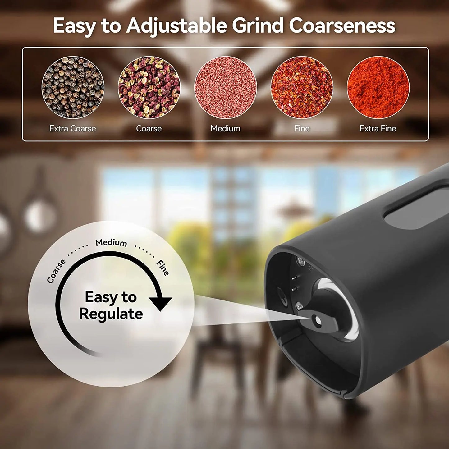 Electric Salt and Pepper Grinder Set