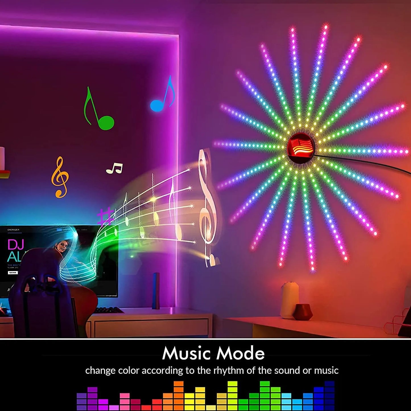 LED Fireworks Strip Lights