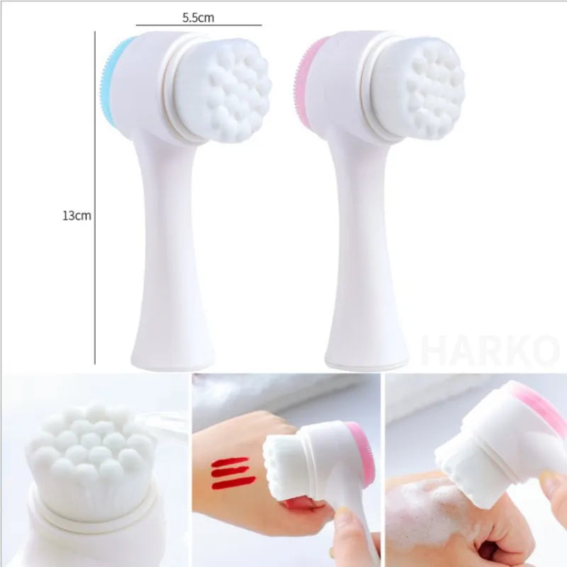 Double-Sided Silica Gel Facial Brush