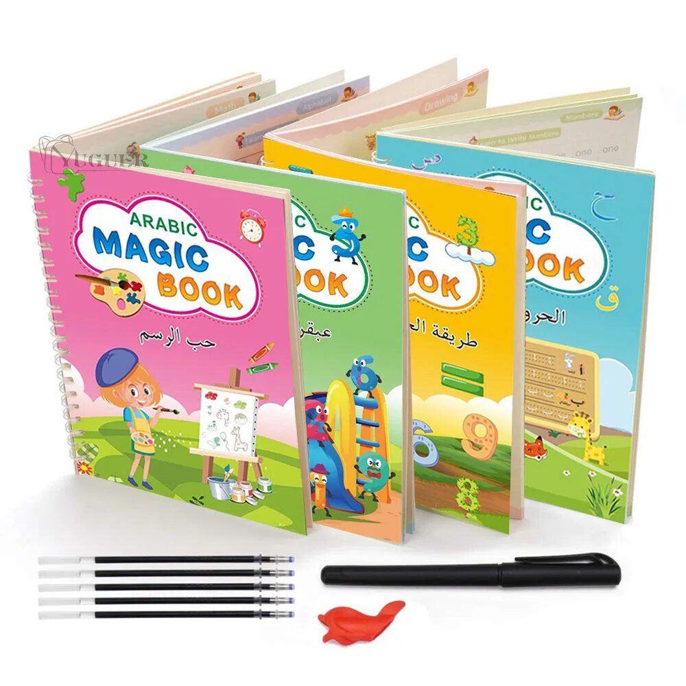 Free Shipping Magic Copy Book Free Wiping English French Copybooks Pen Children Writing Sticker For Calligraphy Montessori Gift