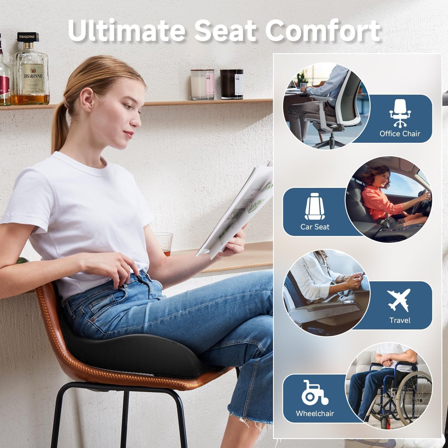 Ergonomic Design Memory Foam Seat Cushion