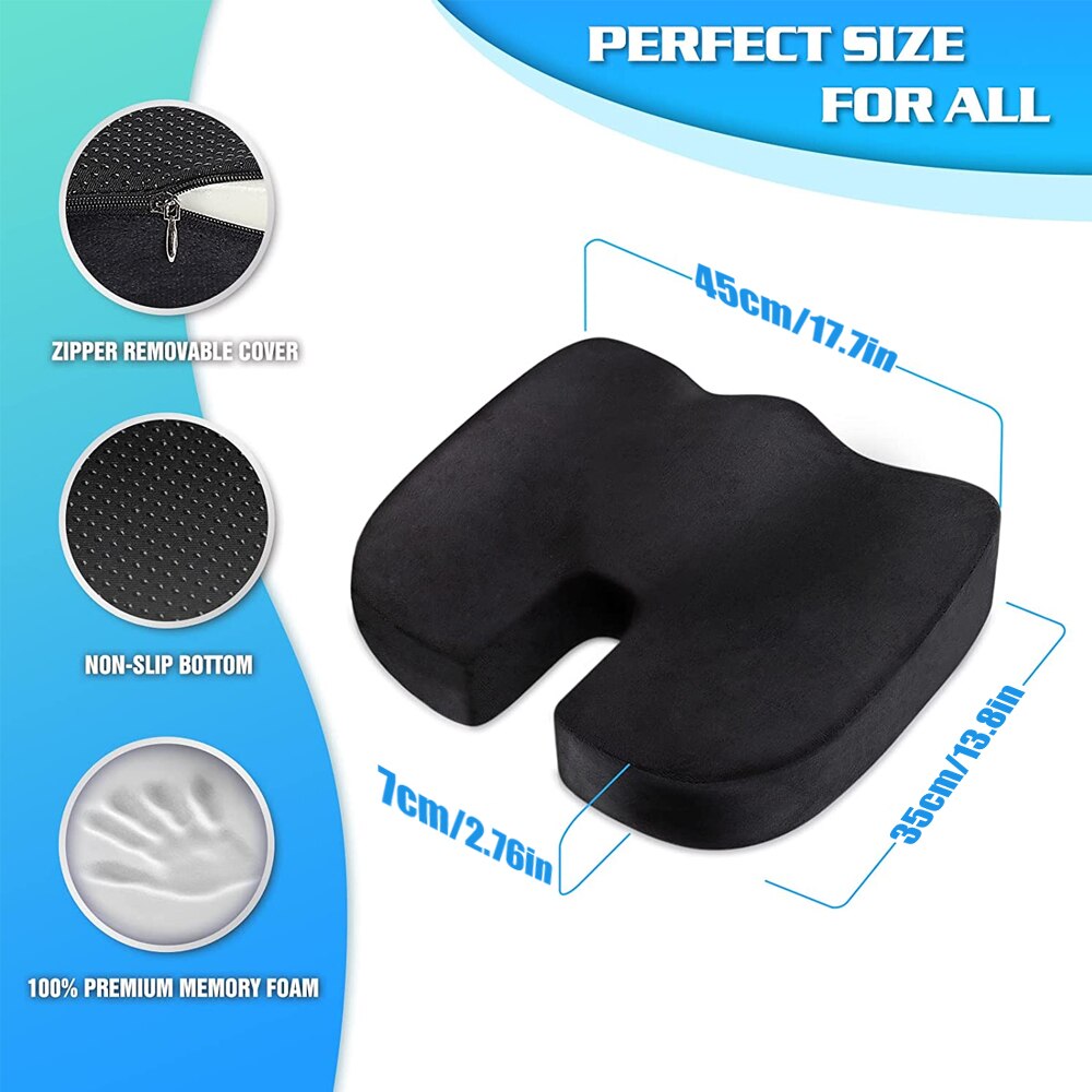 Ergonomic Design Memory Foam Seat Cushion