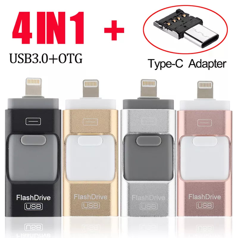 4 in 1 USB Flash Drive ™ Various Sizes