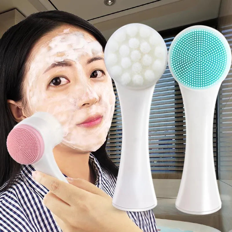 Double-Sided Silica Gel Facial Brush