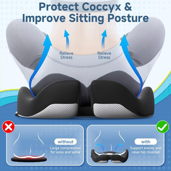 Ergonomic Design Memory Foam Seat Cushion