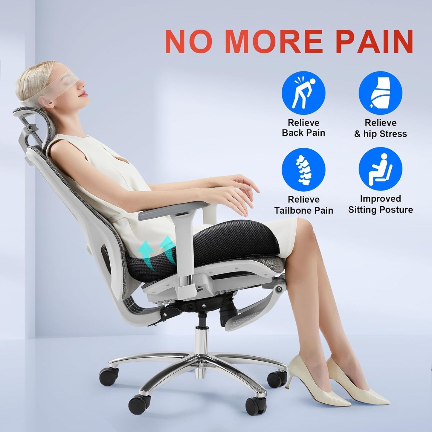 Ergonomic Design Memory Foam Seat Cushion