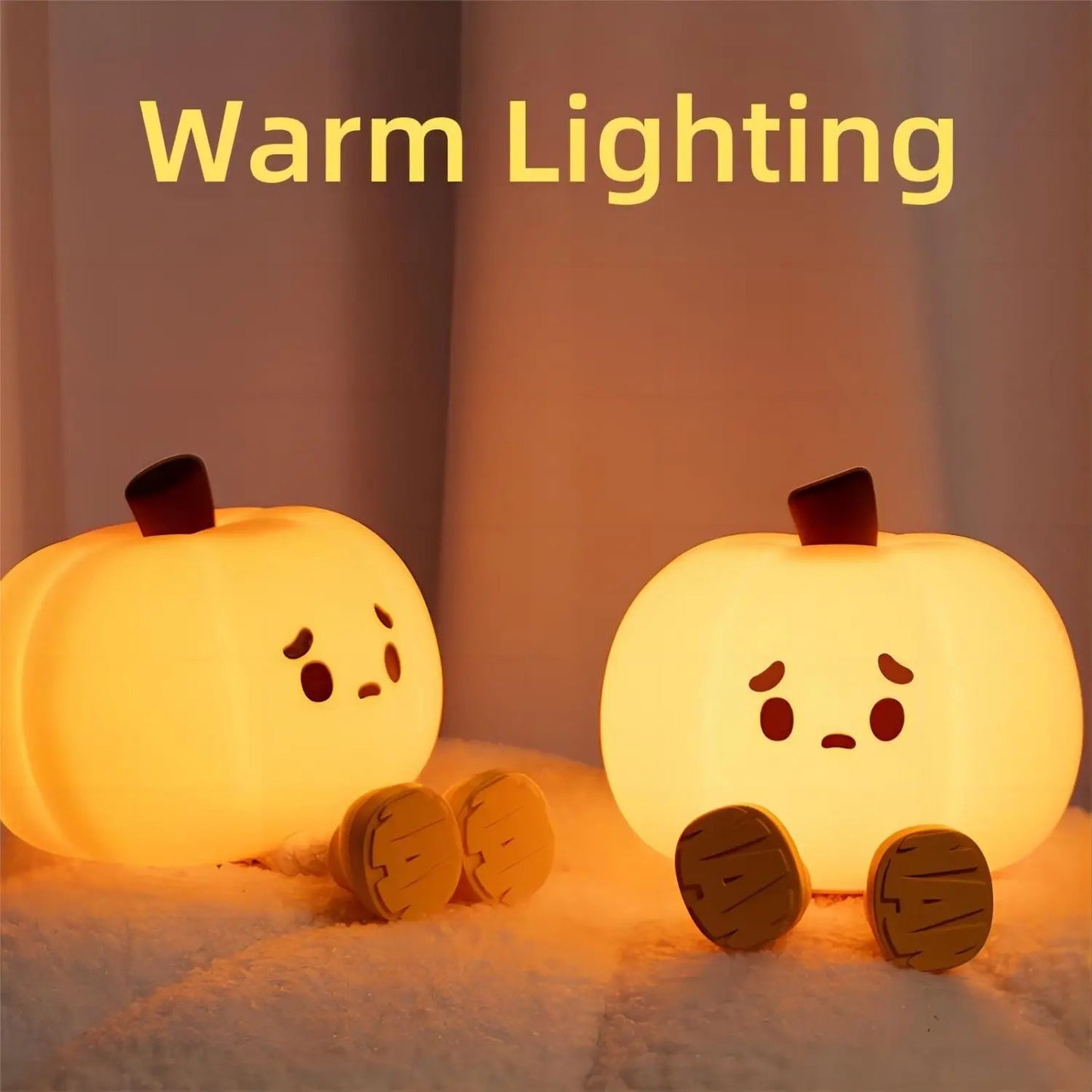 Snuggle up with the Mr. Pumpkin Glow Pumpkin Light