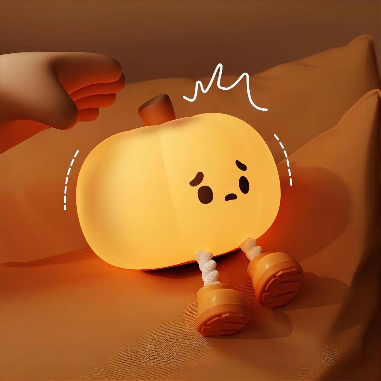 Snuggle up with the Mr. Pumpkin Glow Pumpkin Light