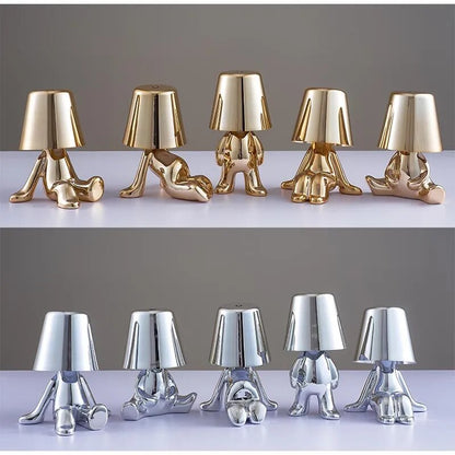 Nordic Chrome Little Golden Man Table Lamp