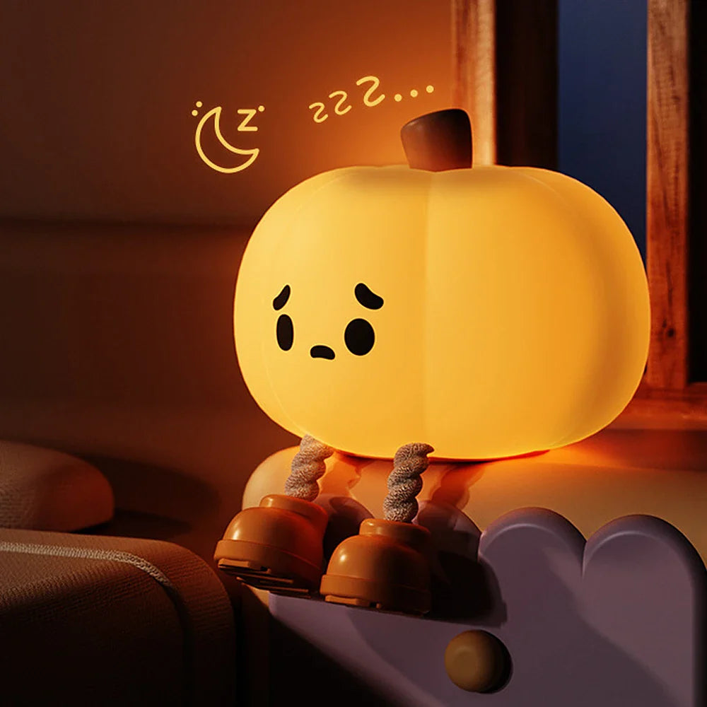 Snuggle up with the Mr. Pumpkin Glow Pumpkin Light