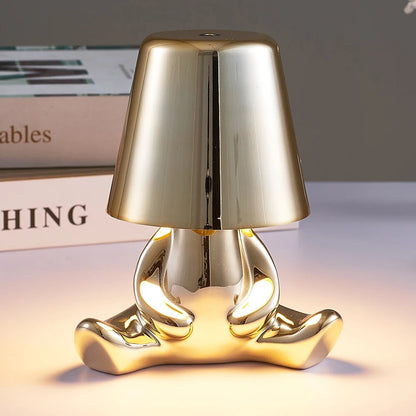 Nordic Chrome Little Golden Man Table Lamp