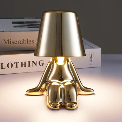 Nordic Chrome Little Golden Man Table Lamp