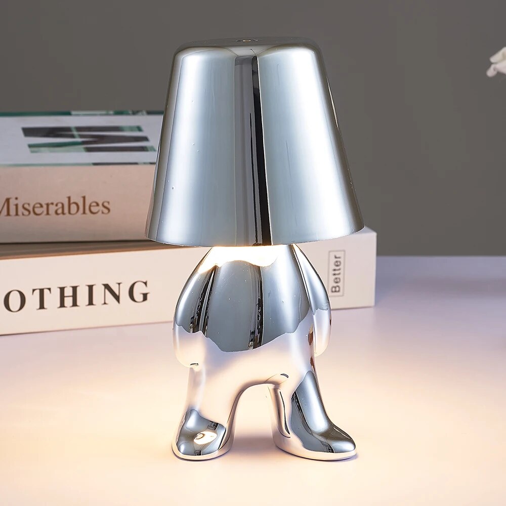 Nordic Chrome Little Golden Man Table Lamp