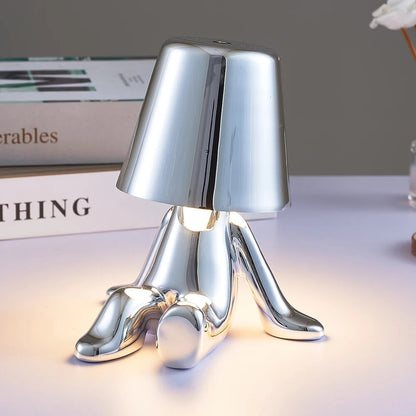 Nordic Chrome Little Golden Man Table Lamp