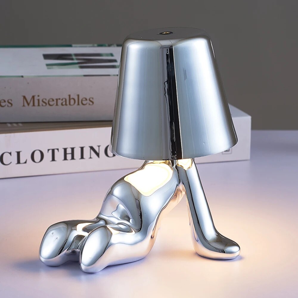 Nordic Chrome Little Golden Man Table Lamp