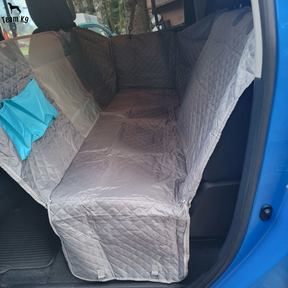 NEW Waterproof Non-Slip Car Seat Hammock Cover With Pockets, Side Flaps, Headrest Straps, Seat-Anchors, & Mesh Window (+FREE SAFETY BELT!)