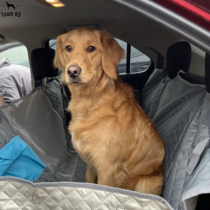 NEW Waterproof Non-Slip Car Seat Hammock Cover With Pockets, Side Flaps, Headrest Straps, Seat-Anchors, & Mesh Window (+FREE SAFETY BELT!)