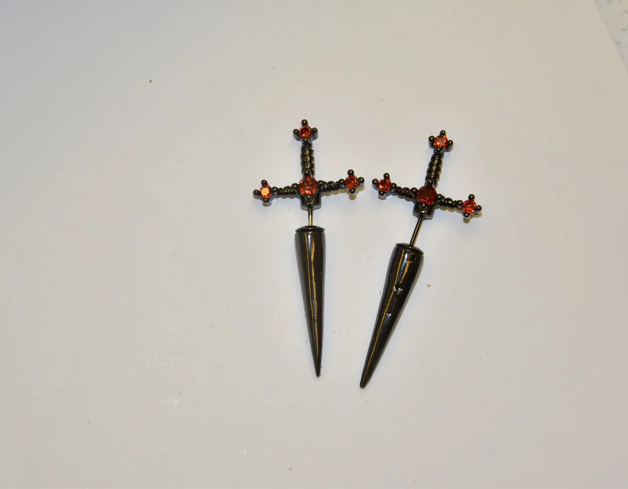 Gothic Kinitial Sword Earrings